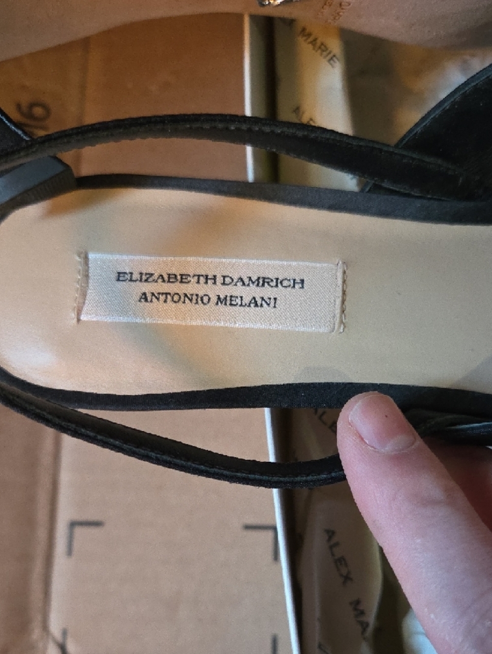 Alex Marie Black Pointed Slingback Heels - Picture 2 of 4